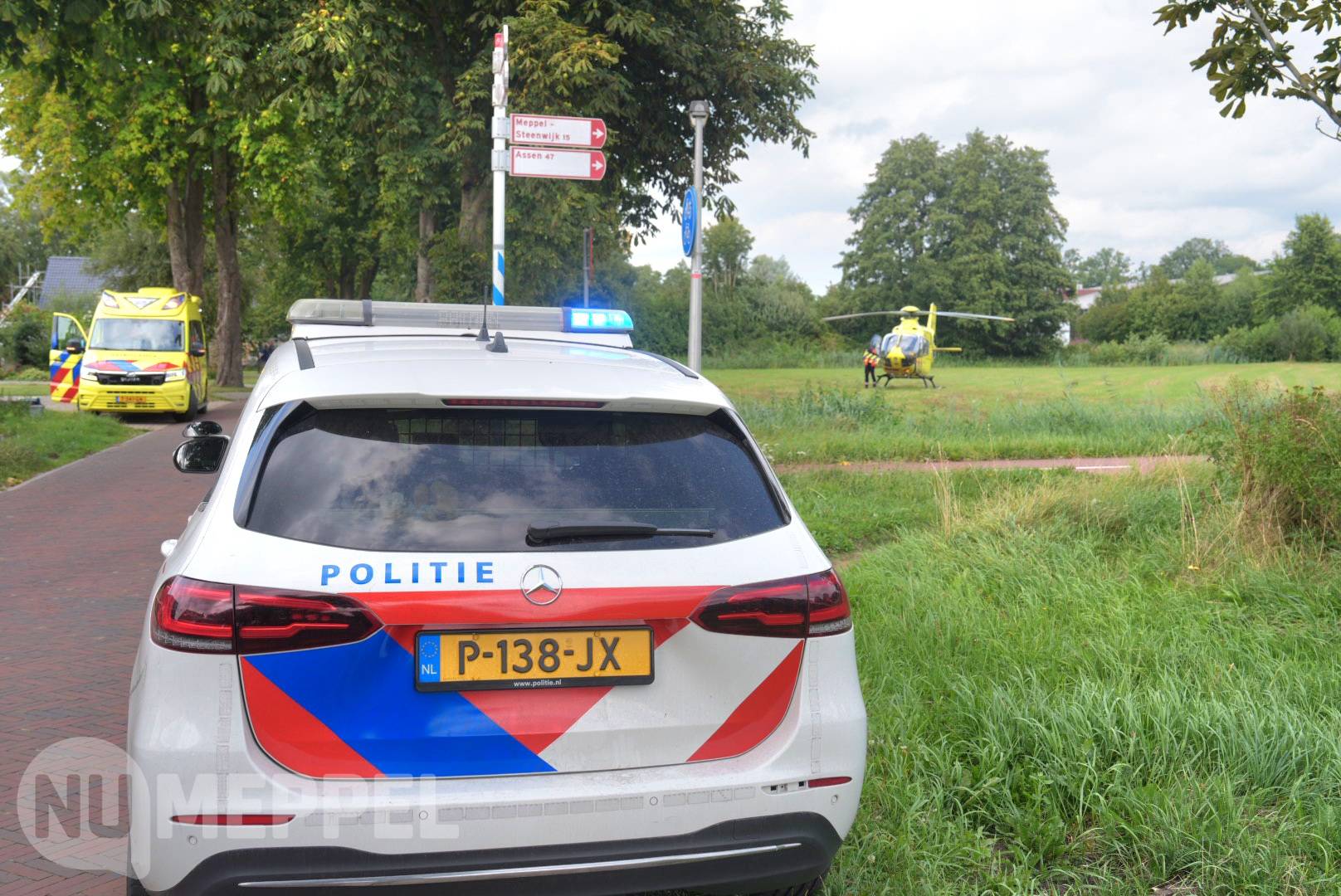 Traumahelikopter landt op Slingenberg voor incident in Meppel