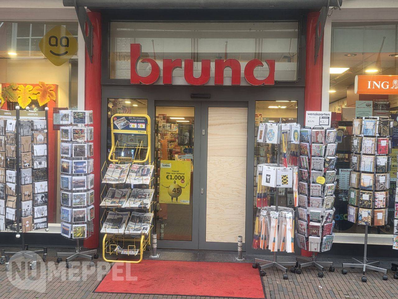 Inbraak bij Bruna in Meppel; 1500 euro aan sigaretten gestolen