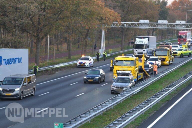 Ongeval op A28 bij Lankhorst zorgt voor lange file