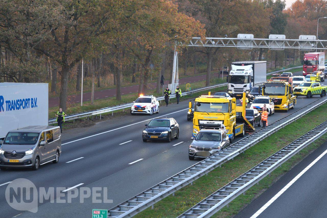 Ongeval op A28 bij Lankhorst zorgt voor lange file