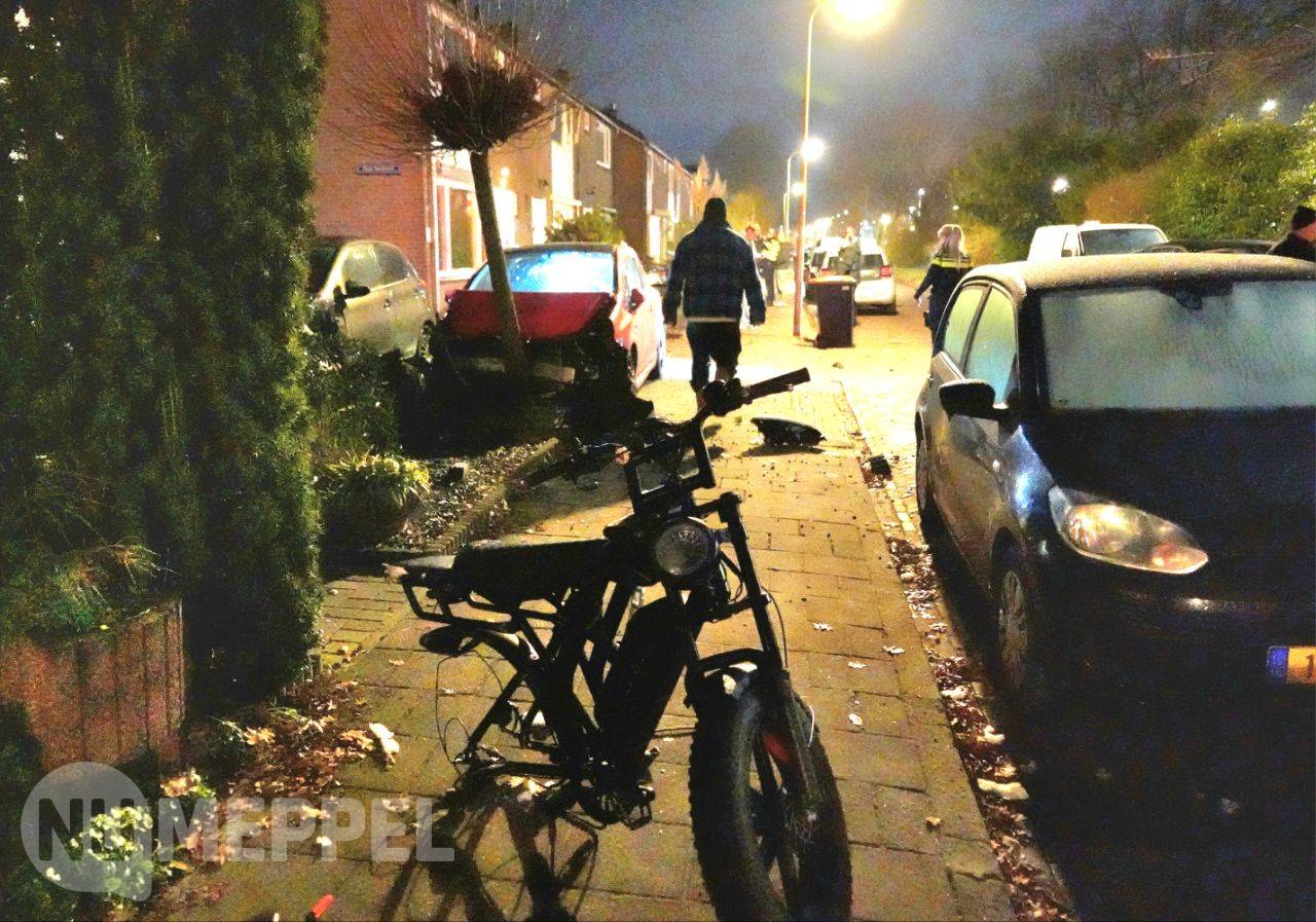 Botsing tussen fatbike en auto in Hoogeveen