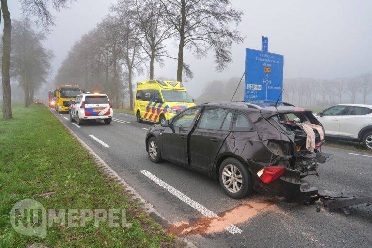 Kettingbotsing op de N375 ter hoogte van Broekhuizen