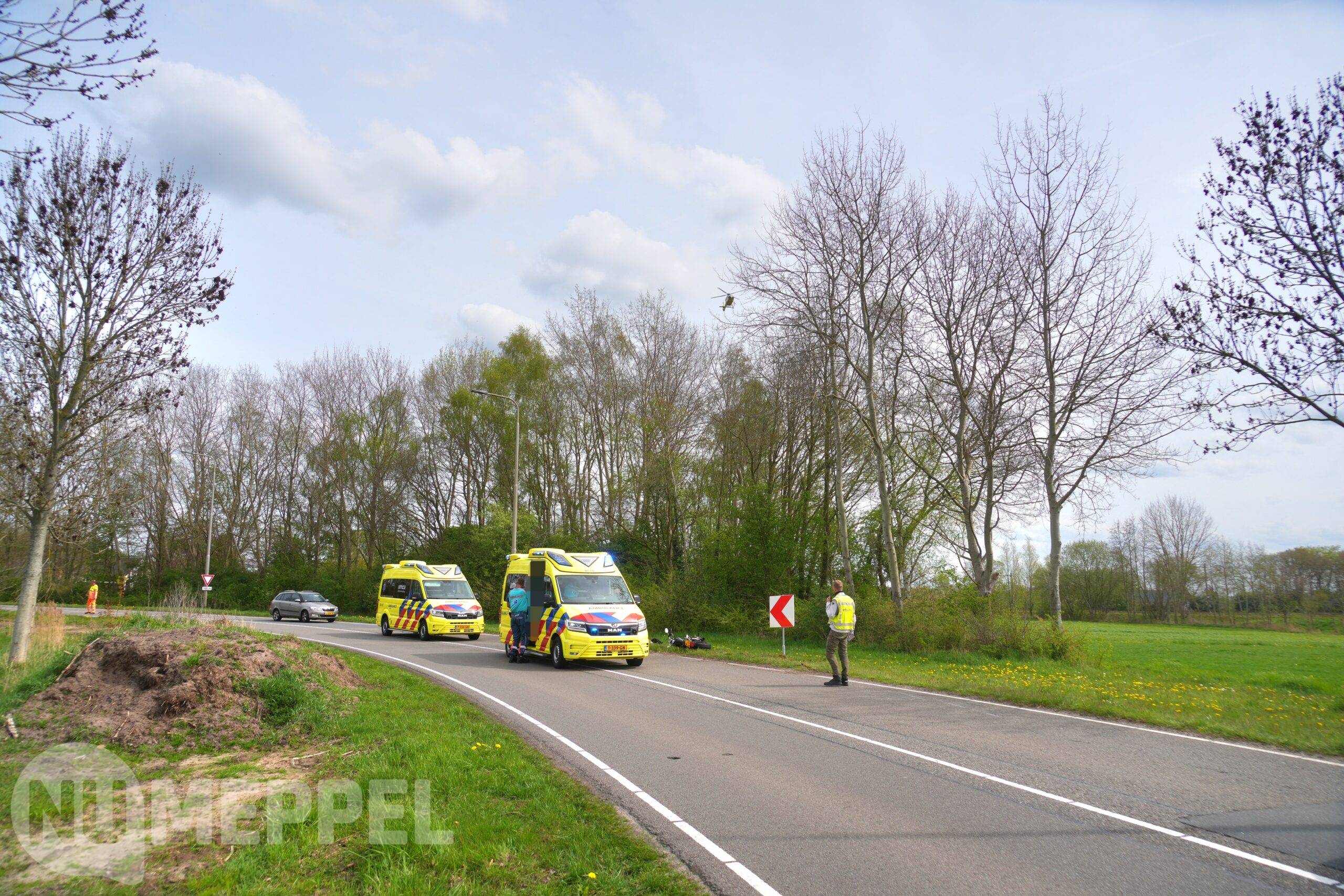Update: Ernstig ongeval met motorrijder op Oosterbroekenweg bij Meppel (Video)
