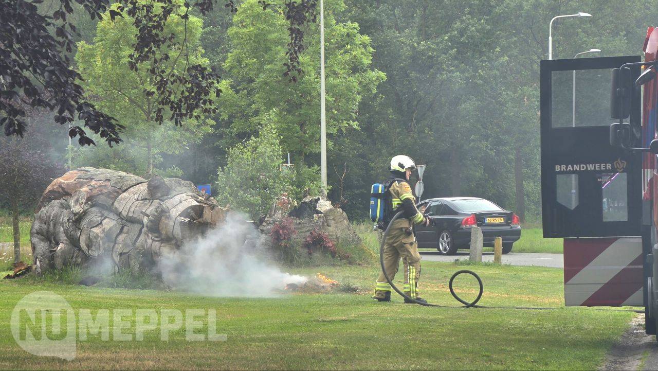 Kleine buitenbrand aan Hoogeveenseweg in Meppel